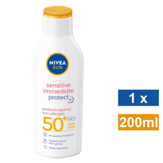 Picture of NIVEA SUN SUNSCREEN SENSITIVE ADULT LOTION IMMEDIATE PROTECT SPF50+ 200ml