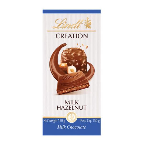 Picture of LINDT CREATION MILK HAZELNUT MILK CHOCOLATE BAR 150g 