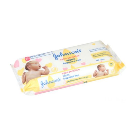 Picture of JOHNSON'S EXTRA SENSITIVE BABY WIPES 56's