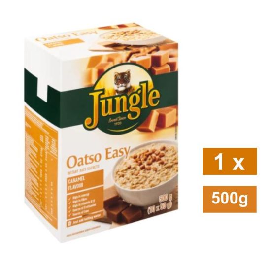 Picture of JUNGLE OATSO EASY CARAMEL FLAVOURED INSTANT OATS SATCHETS 500g