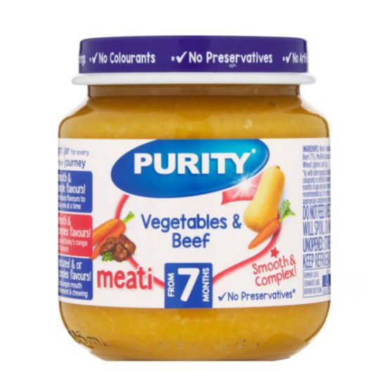 Picture of PURITY SECOND FOOD VEGETABLES & BEEF JAR 125ML