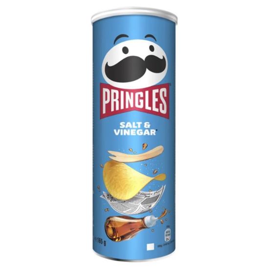 Picture of PRINGLES SALT & VINEGAR FLAVOURED SAVOURY SNACK 165g 