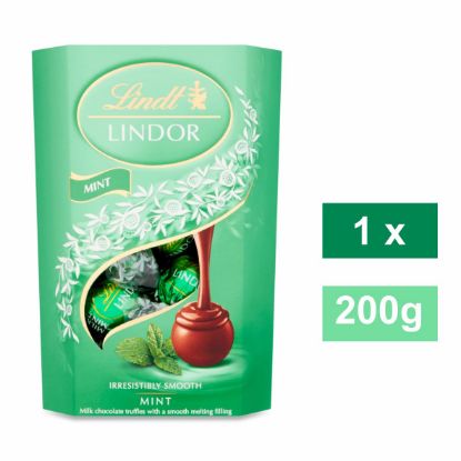 Picture of LINDT LINDOR CORNET CHOCOLATE TRUFFLES - MINT 1x200g
