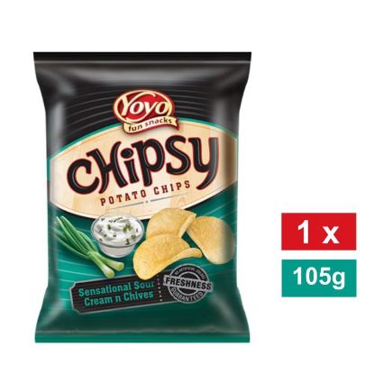 Picture of YOYO CHIPSY SENSATIONAL SOUR CREAM & CHIVES FLAVOURED POTATO CHIPS 105g
