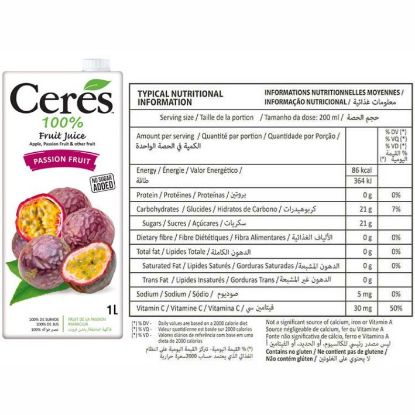 Picture of CERES PASSION FRUIT JUICE 1L