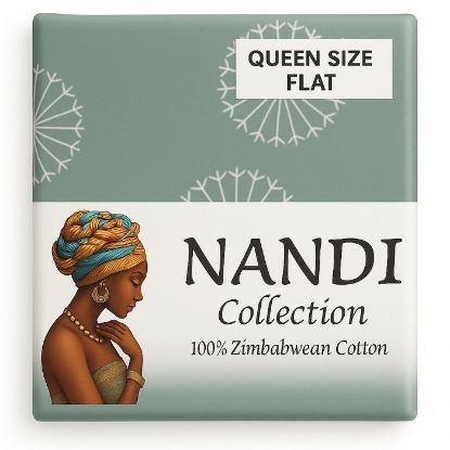 Picture of NANDI DANDELION GREY BED LINEN SET FLAT - QUEEN 100% COTTON