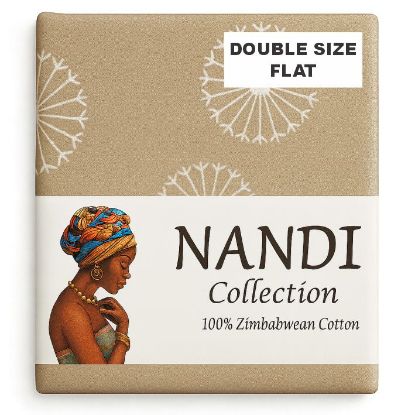 Picture of NANDI DANDELION MUSHROOM BED LINEN SET FLAT - DOUBLE 100% COTTON