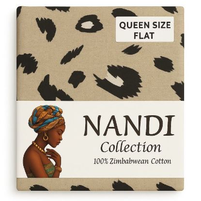 Picture of NANDI MBADA MUSHROOM BED LINEN SET FLAT - QUEEN 100% COTTON