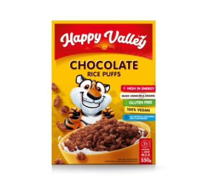 Picture of  HAPPY VALLEY RICE PUFFS - CHOCOLATE 350g 