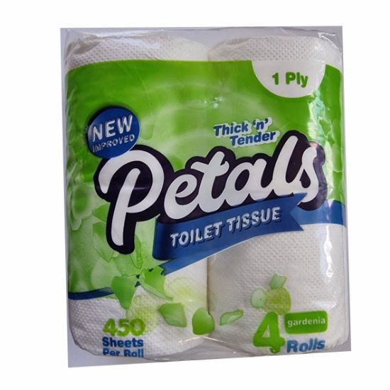 Picture of PETALS GARDENIA 450 SHEETS 1PLY TOILET TISSUE PAPER 4S