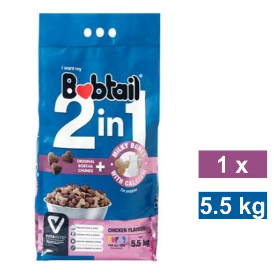 Picture of BOBTAIL 2-in-1 PUPPY FOOD - MILKY BONES 5.5KG