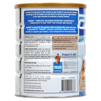 Picture of  ENSURE NUTRITION SHAKE - XL  VANILLA 850g