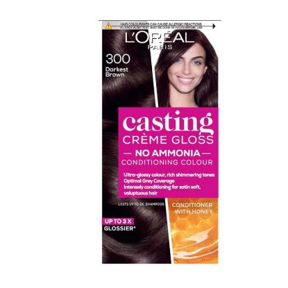 Picture of LOREAL PARIS CASTING CRÈME GLOSS NO. 300 DARKEST BROWN HAIR COLOUR DYE 242g 