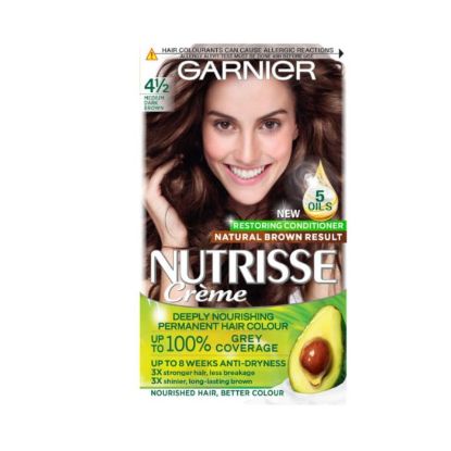 Picture of GARNIER NUTRISSE CREME NO. 4.1/2 MEDIUM DARK BROWN DEEP NOURISHING PERMANENT HAIR COLOUR 172g 