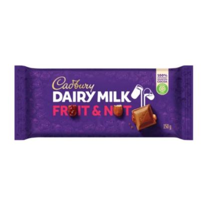 Picture of CADBURY DAIRY MILK FRUIT & NUT CHOCOLATE SLAB 150g 