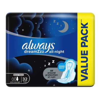 Picture of ALWAYS DREAMZZZ ALL NIGHT MAXI THICK EXTRA LONG SANITARY PADS 36's