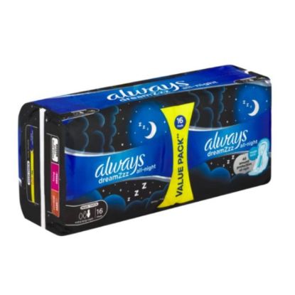 Picture of ALWAYS DREAMZZ ALL NIGHT MAXI THICK EXTRA LONG SANITARY PADS 16's