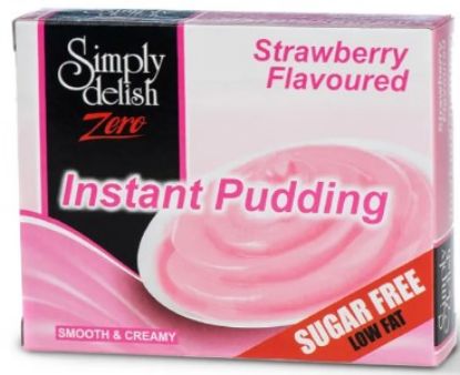 Picture of SIMPLY DELISH ZERO SUGAR FREE STRAWBERRY INSTANT PUDDING MIX 40g 