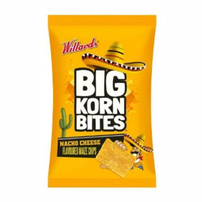 Picture of WILLARDS BIG KORN BITES NACHO CHEESE FLAVOURED MAIZE CHIPS 120g