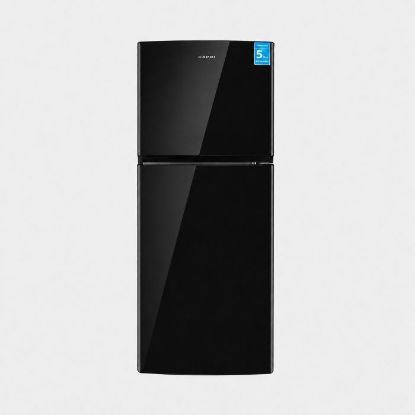 Picture of 350L TOP FREEZER/BOTTOM FRIDGE - GLASS DOOR PIANO BLACK