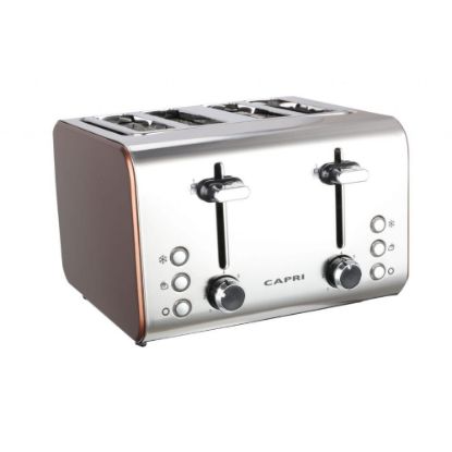 Picture of CAPRI 4 SLICE TOASTER - STAINLESS STEEL/GOLD